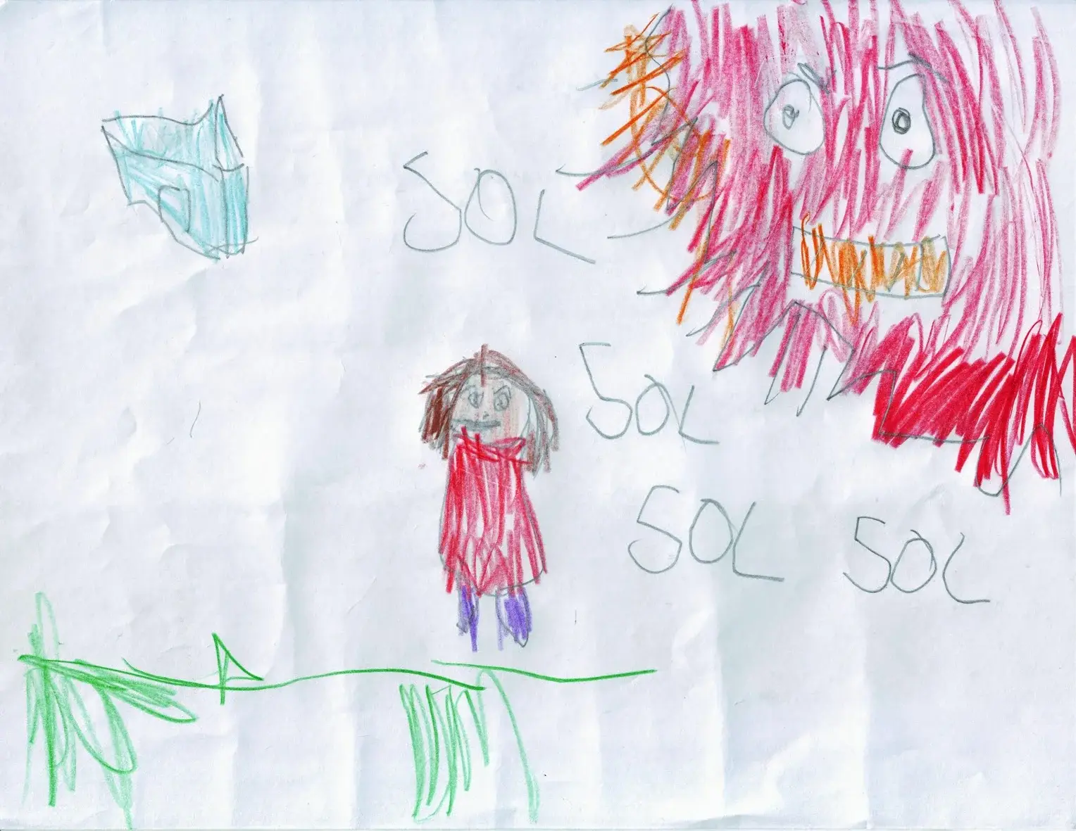 DIBUJO DE LA NIÑA DE 5 AÑOS 3 MESES.